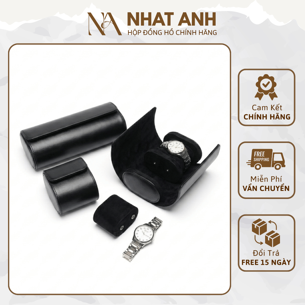 Hộp Đựng Đồng Hồ Da Ngựa Trơn Nhật Anh Box Màu Đen Hộp Đồng Hồ Cao Cấp Bảo Hành 6 Tháng