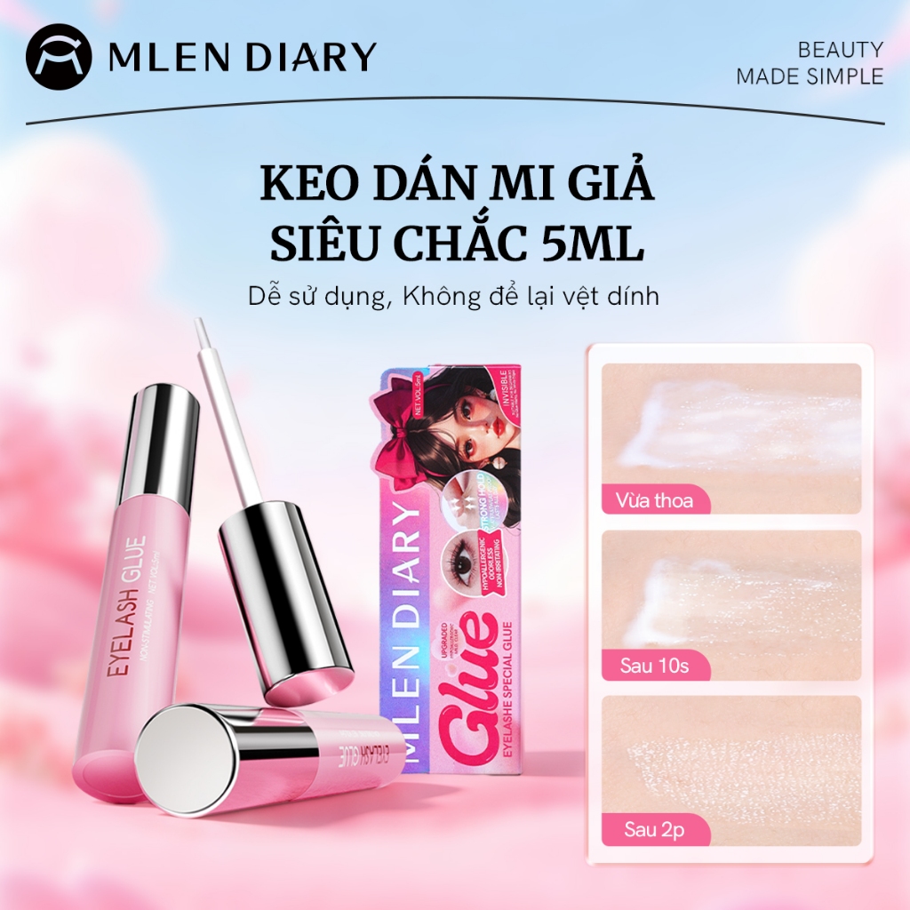 MLEN DIARY Keo Dán Mi Giả Trong Suốt Siêu Chắc Trong Suốt Dành Cho Người Mới Keo Dán Mi Không Để Vết