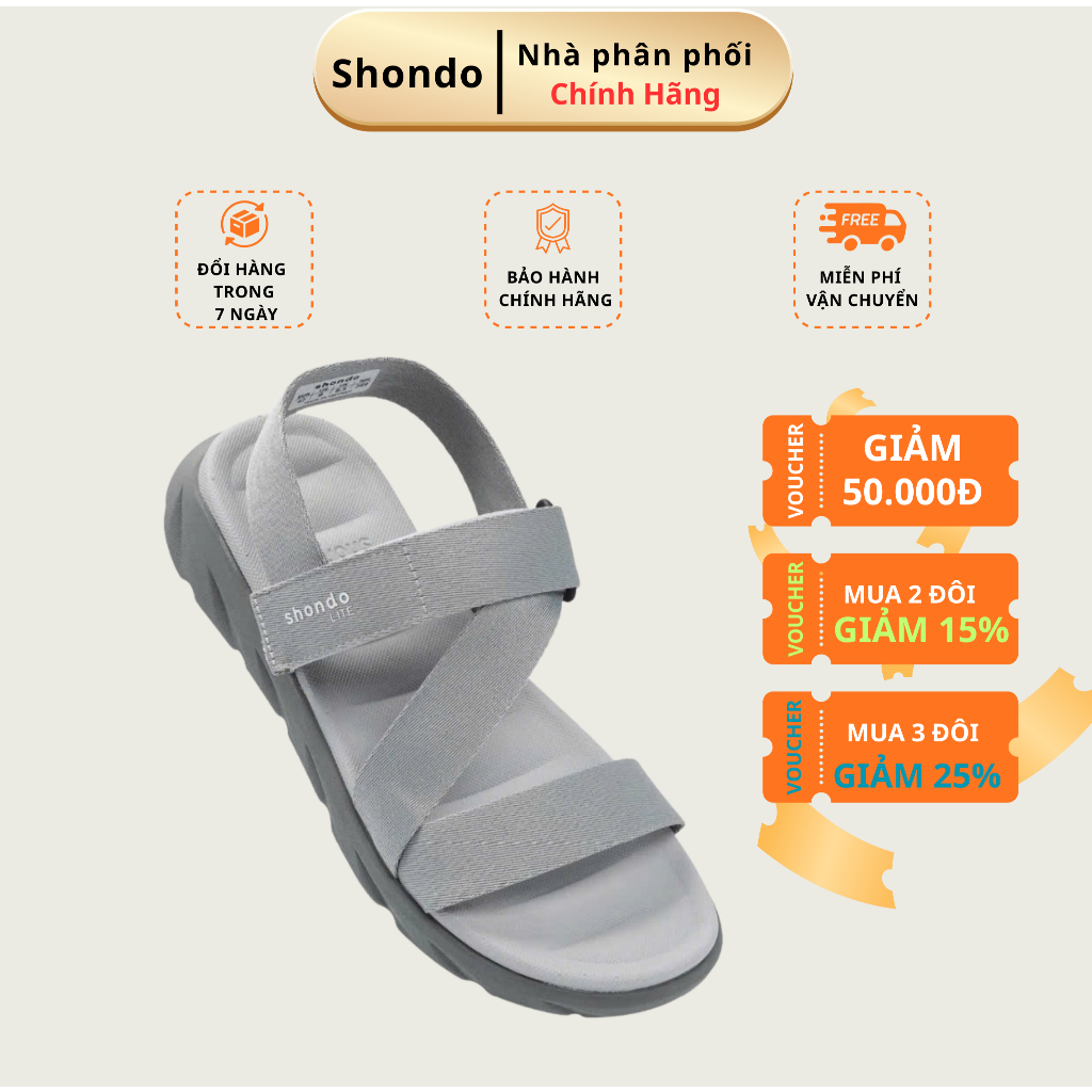 Giày Sandal Nam Nữ Shondo F6S Lite Quai Hậu