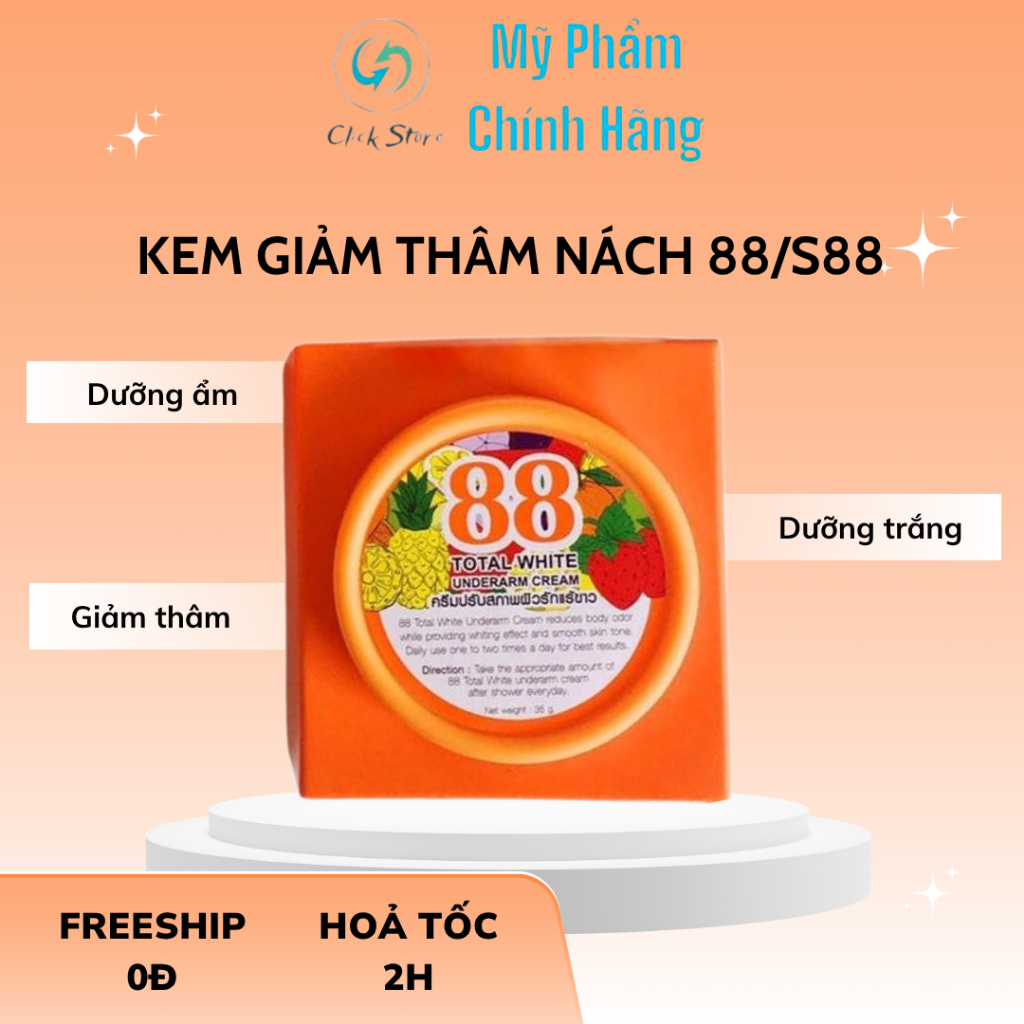 KEM TRẮNG NÁCH 88 TOTAL WHITE UNDERARM CREAM 35G THÁI LAN