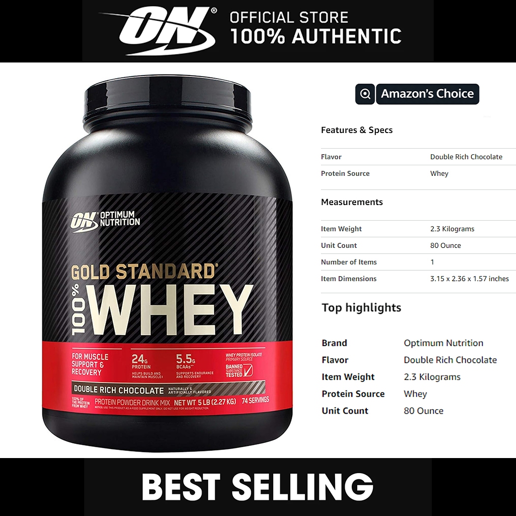 Optimum Nutrition, 100% WHEY Gold Choc 5LB