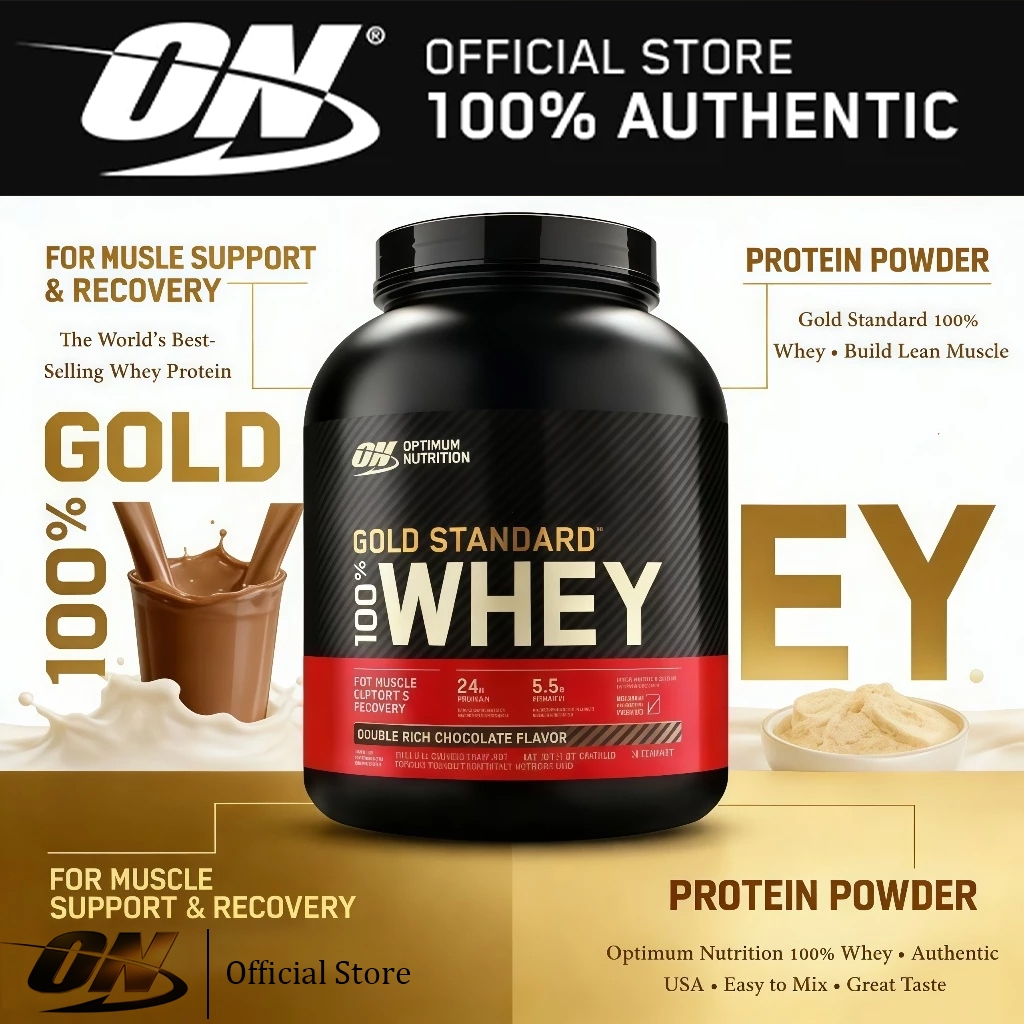 ON Whey Protein Gold Standard 100% Whey Isolate 2/5LB - 24g Protein, 5.5g BCAA, 4g Glutamine, Double