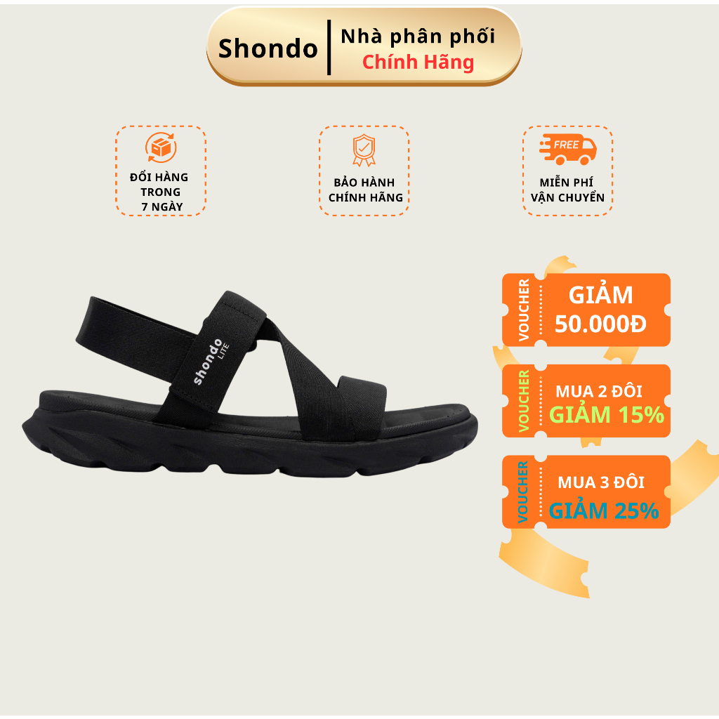 Giày Sandal Nam Nữ Shondo F6S Lite Quai Hậu