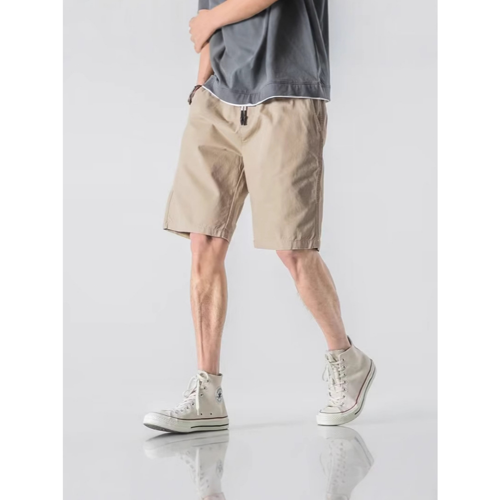 Quần short công sở nam phong cách mùa hè, rộng rãi, trơn, quần thể thao nam năm phần thời trang