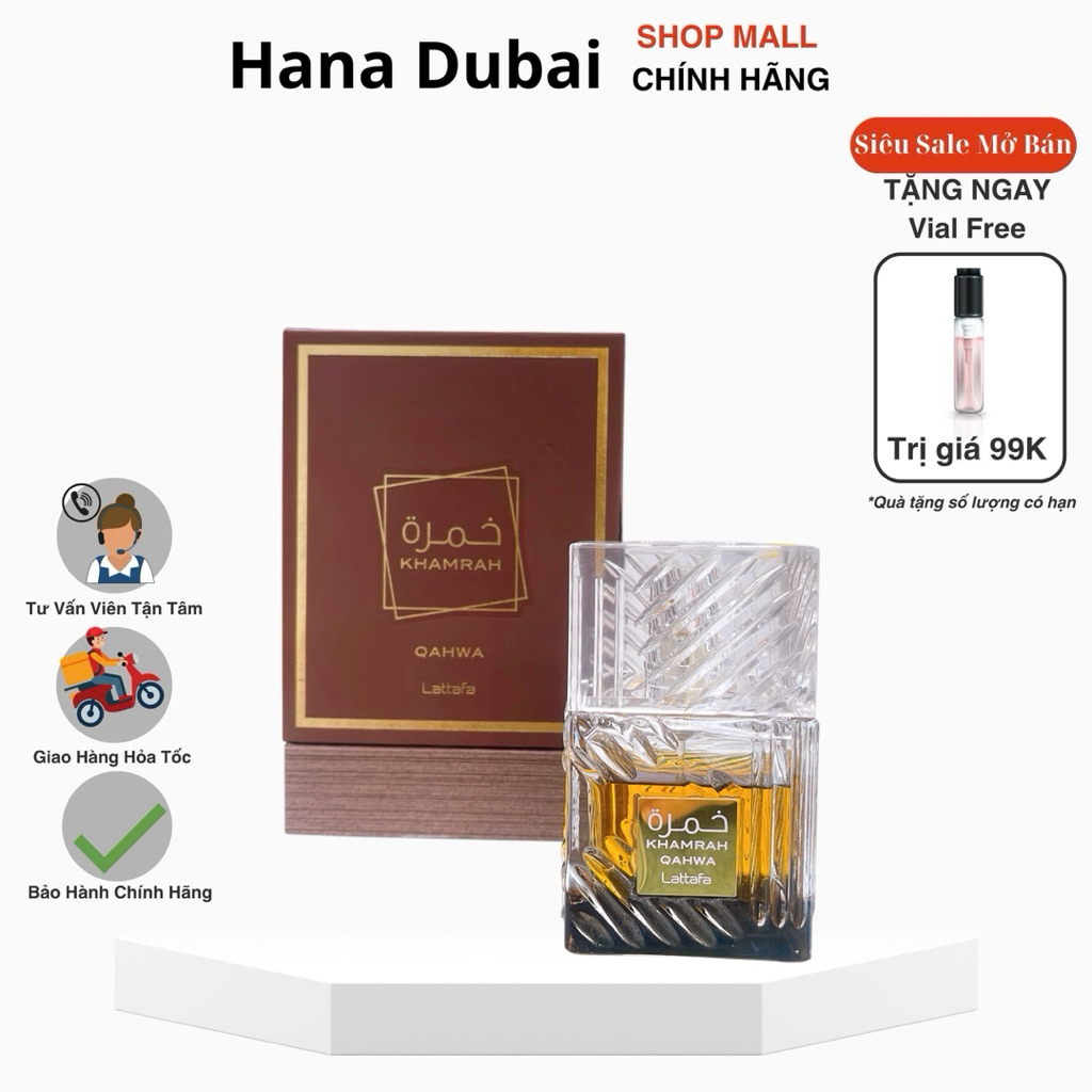 [Cam.Kết.Chính.Hãng] Nước hoa Unisex Lattafa Khamrah Qahwa