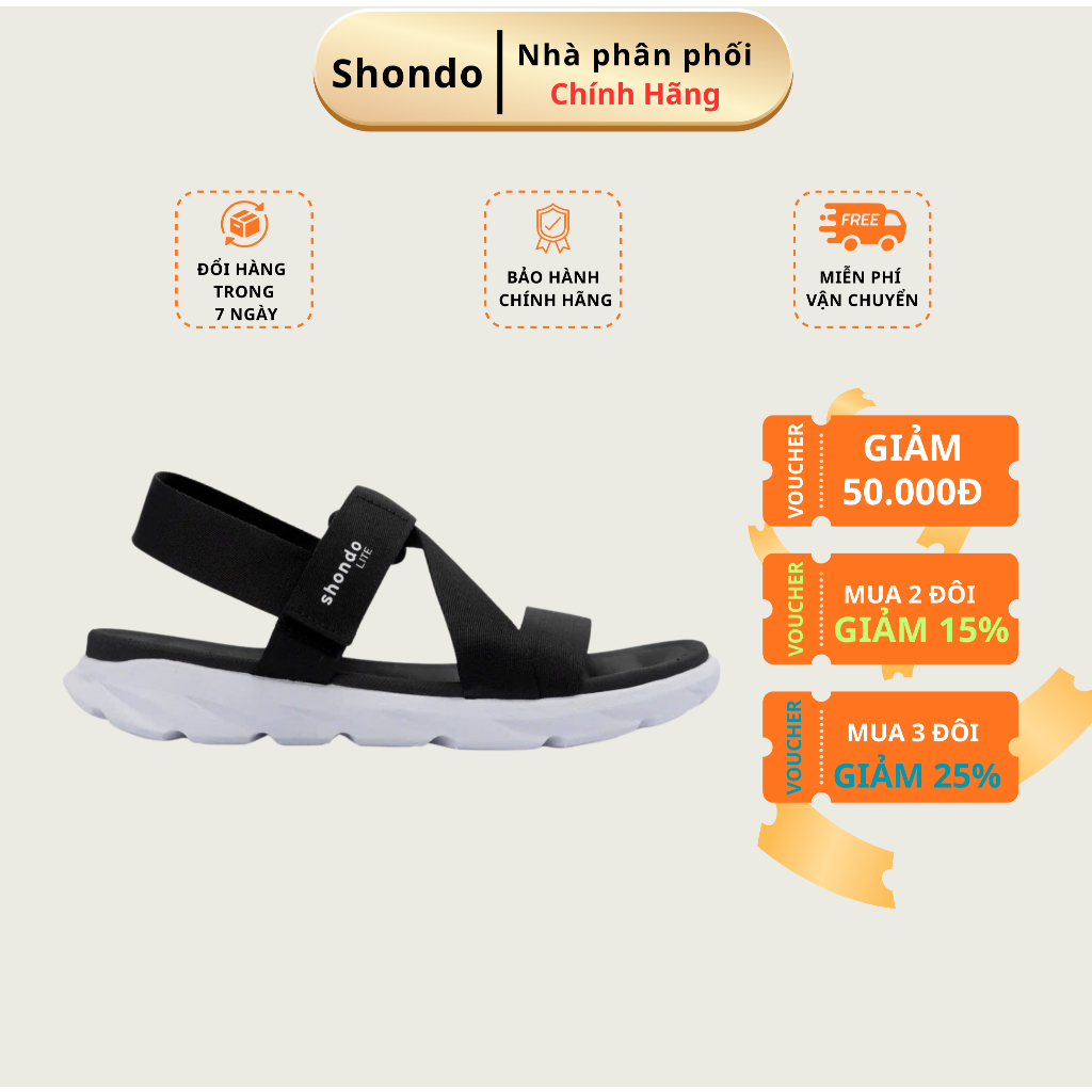 Giày Sandal Nam Nữ Shondo F6S Lite Quai Hậu