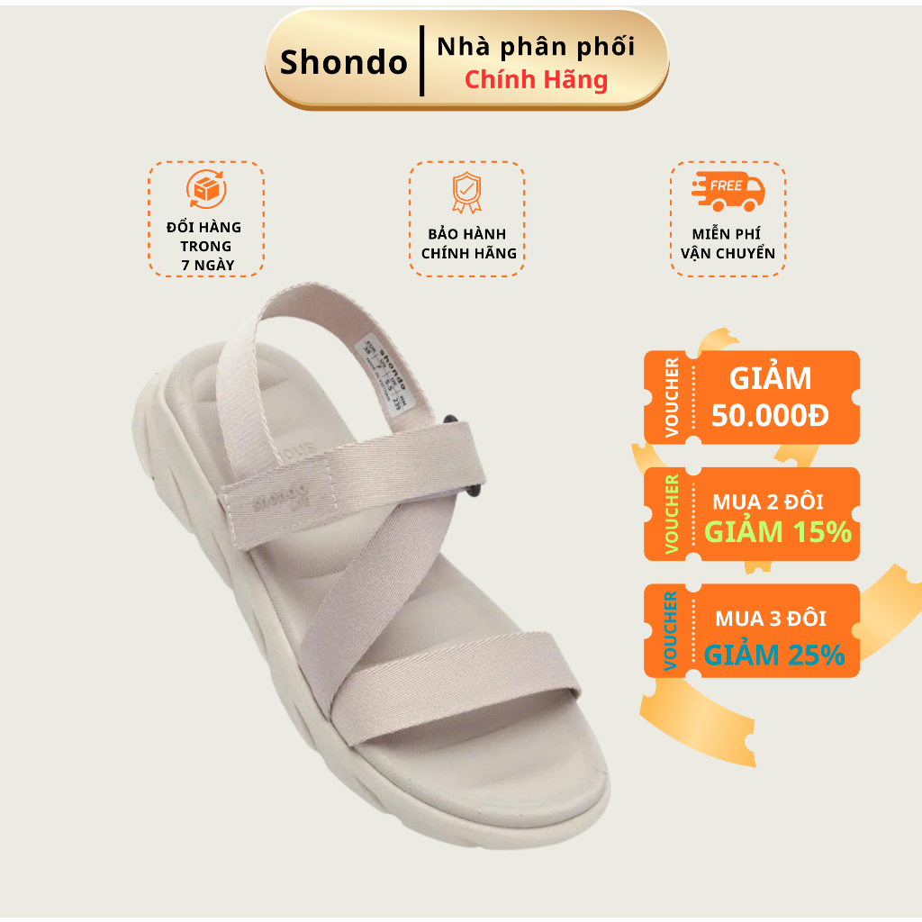 Giày Sandal Nam Nữ Shondo F6S Lite Quai Hậu