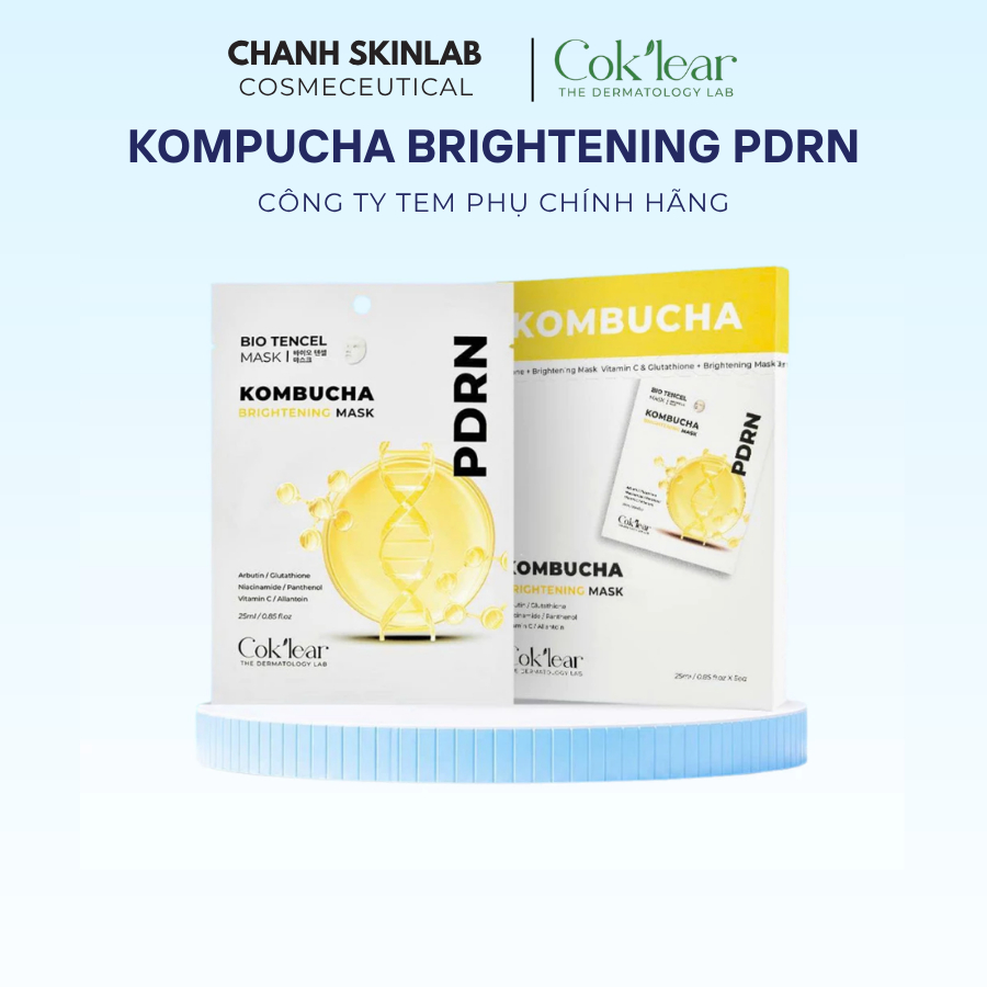 [lẻ 1 mask] Cok'lear PDRN Kombucha Brightening Mask - Dưỡng Sáng & Đều Màu Da CHANH COSMETICS