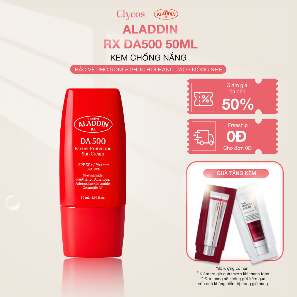 ALADDIN RX- Kem Chống Nắng - RX DA500 50ml | Clycos Phân Phối