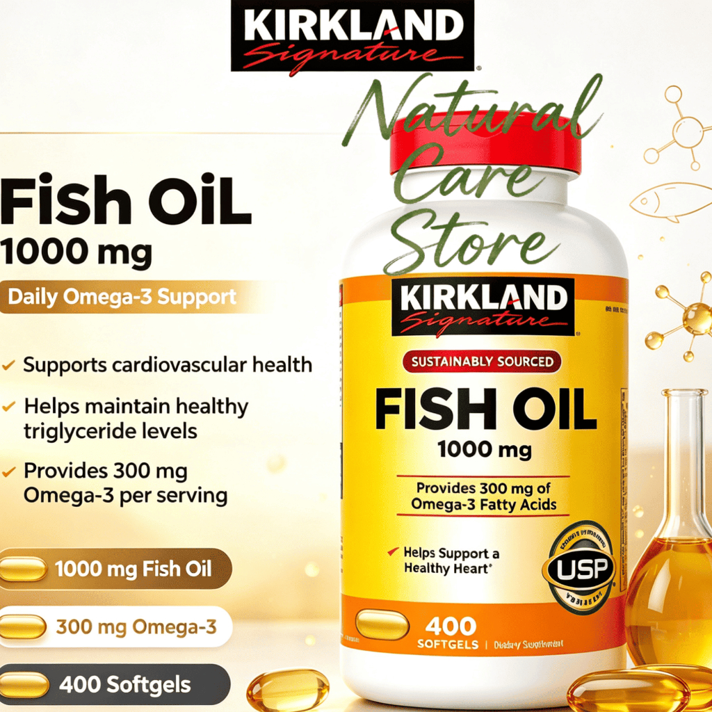 【Nhập khẩu từ Mỹ】Viên uống Kirkland Signature Fish Oil 1000 mg Omega-3 Fish Oil Softgels 400 viên