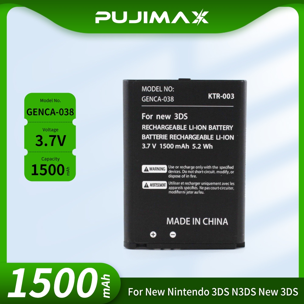 PUJIMAX Pin GENCA-038 Cho New3DS 2000mAh 3.7V Xịn Sò Dung Lượng Cao Chơi Lâu không lẫn với 3DS cũ/XL