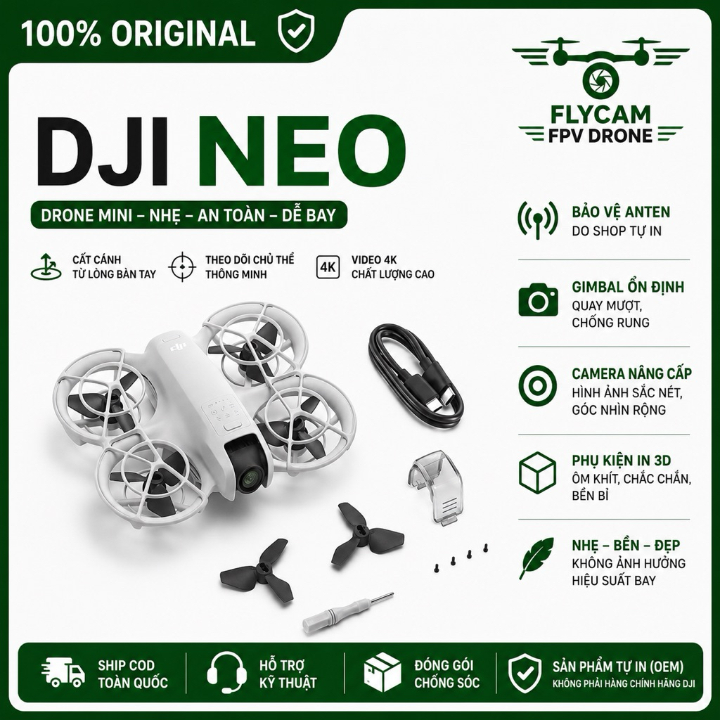 Flycam Fpv DJI NEO - chính hãng - Bh12T