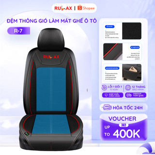 Đệm Làm Mát Ghế Ô Tô Rulax Phiên Bản Cao Cấp Tích Hợp 2 Ống Thông Gió Tự Động, Có Chế Độ Massage