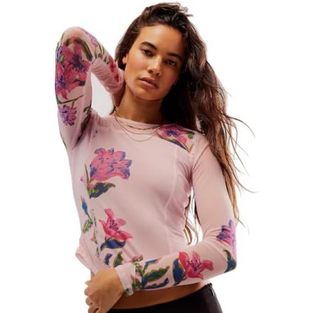 Áo kiểu Freepeople Betty’s Garden Top - thun lưới size M