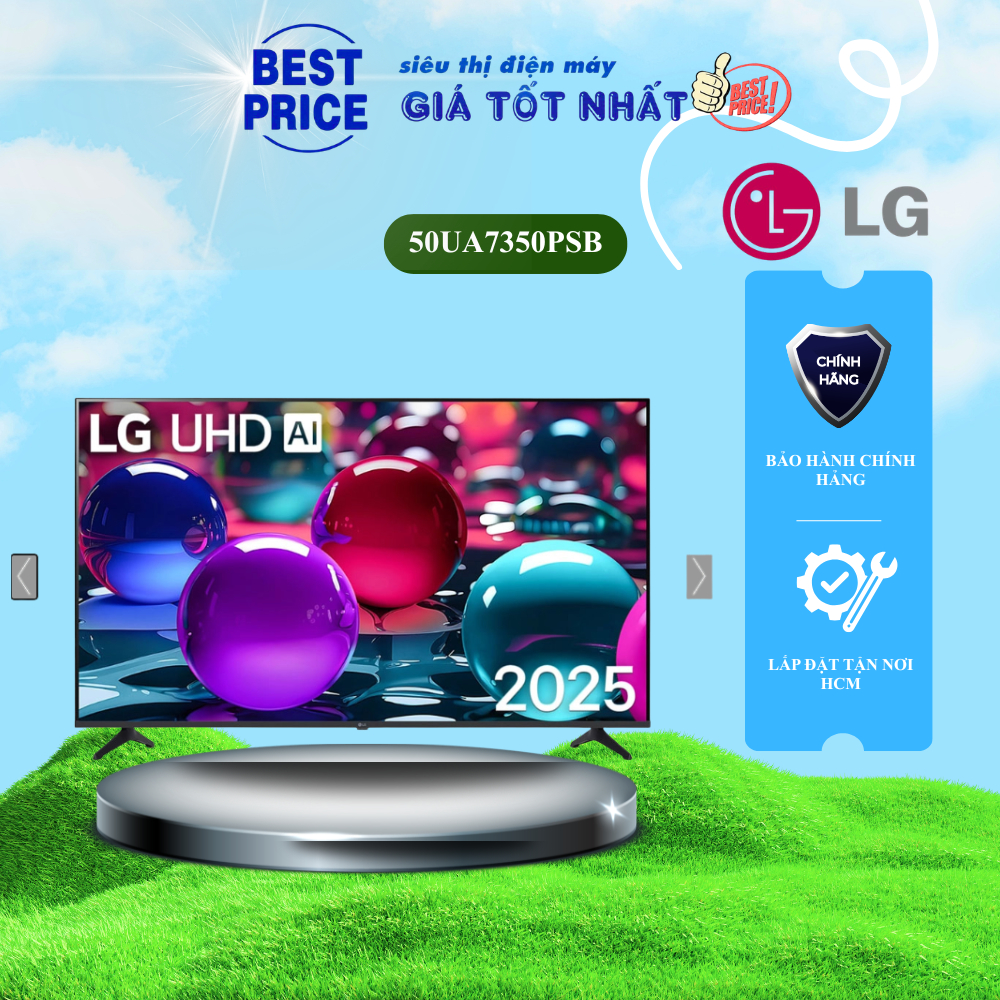 50UA7350PSB Smart Tivi LG – 50 Inch 4K UHD, Bộ Xử Lý AI α7 Gen8, HDR10 Pro, Điều Khiển Giọng Nói