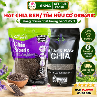 Hạt chia tím absolute organic, hạt chia đen black bag hữu cơ sạch đều detox đẹp da giảm cân