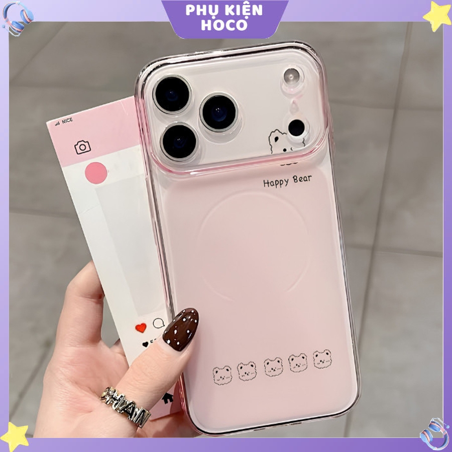 Ốp Lưng iPhone Nhám Mờ Gấu Gấu Chống Xước Bảo Vệ Camera, Cao Cấp - iP 11/12/13/14/15/16/17/Plus/Air/