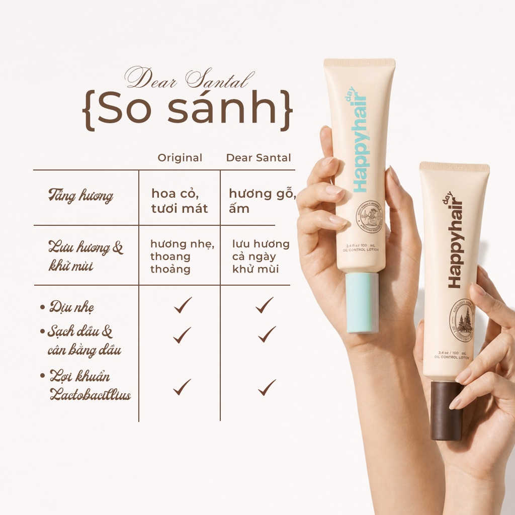 [Dear Santal] Happyhair day Lotion giảm dầu bết tóc, lưu hương thơm lâu 100ml - Santal Perfume MỚI | BigBuy360 - bigbuy360.vn