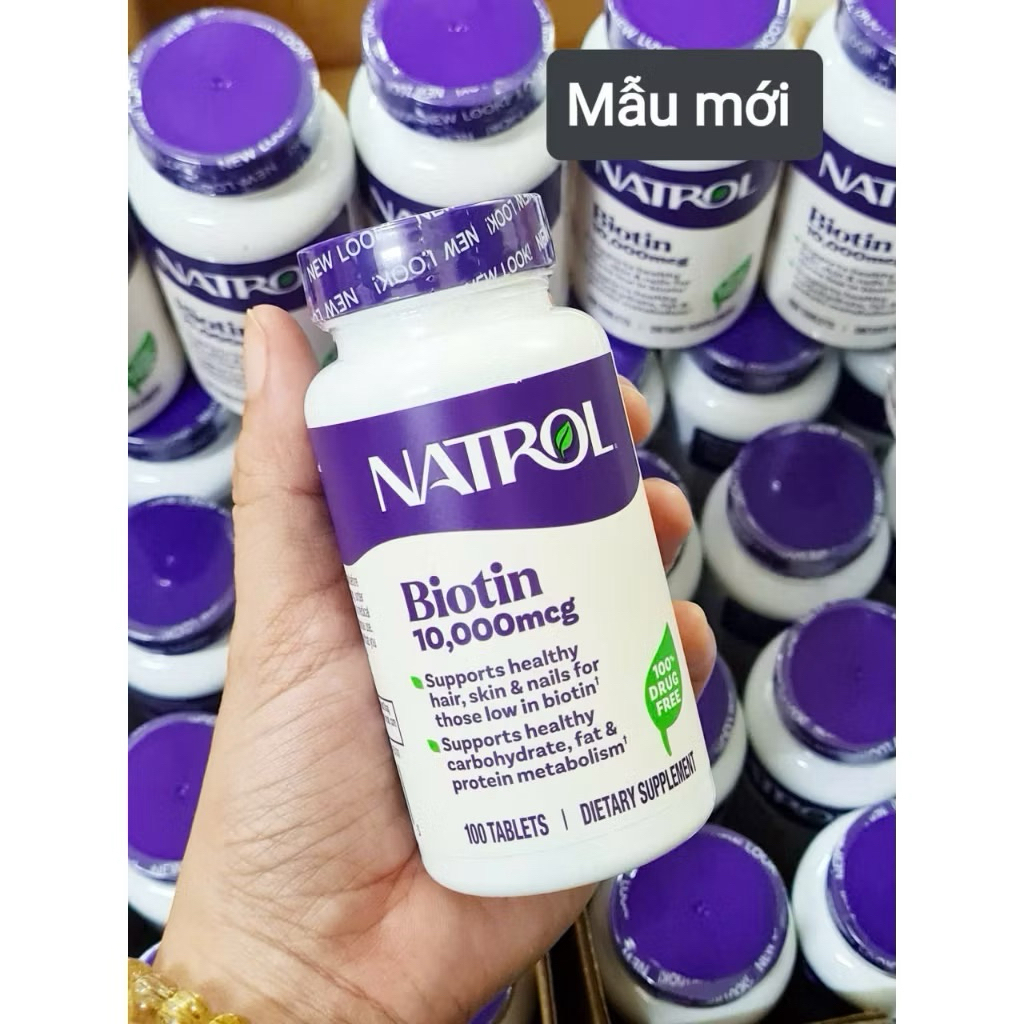 Viên Uống Biotin Mọc Tóc Natrol Biotin 10000 Mcg 100 Viên hỗ trợ tóc móng 10000mcg Cosin Store