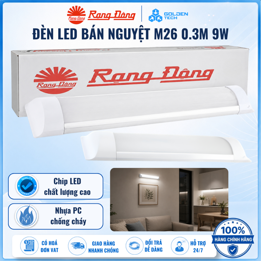 (Chính Hãng) Bộ đèn tuýp Led Rạng Đông 1,2m M26 25W/50W, 60W
