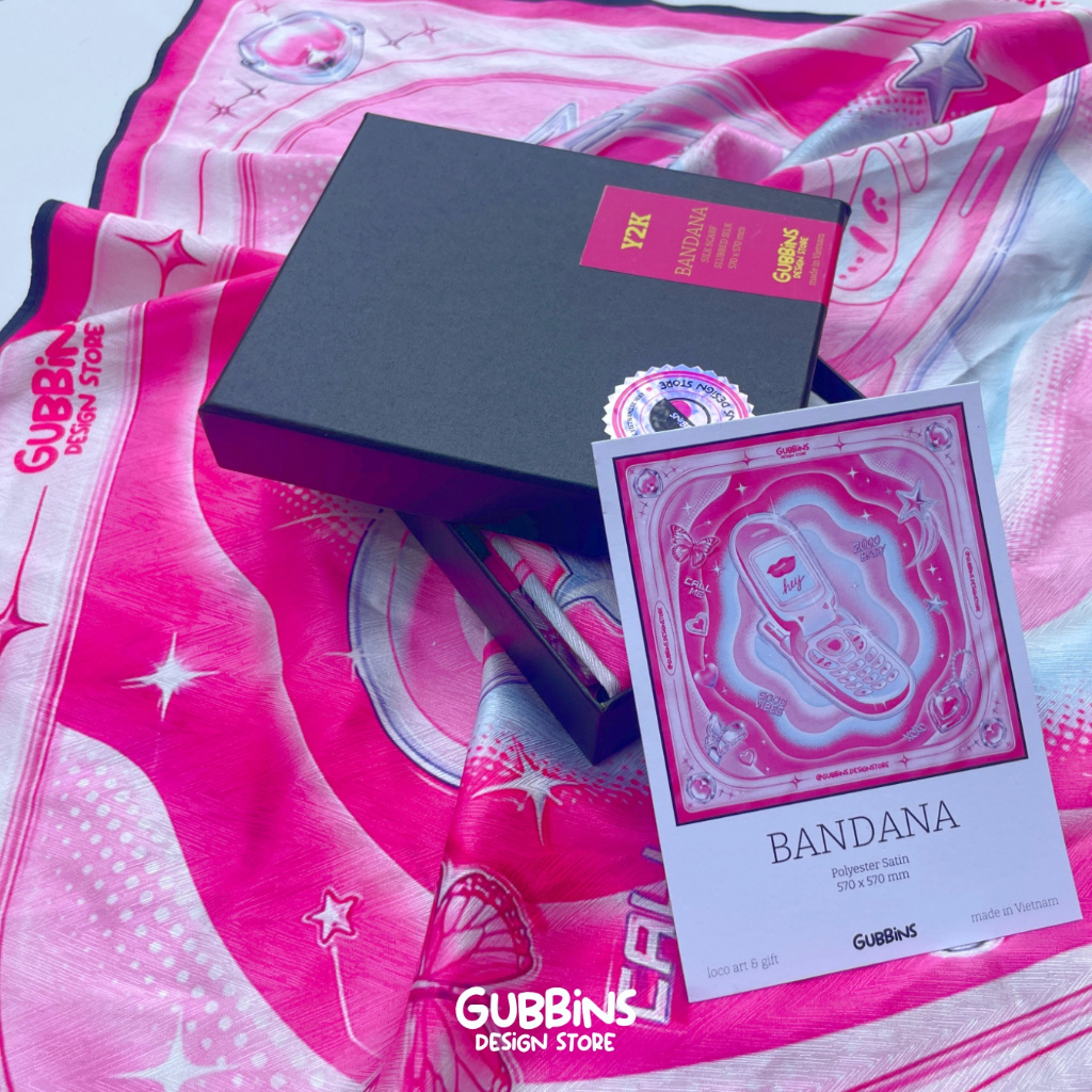 Khăn bandana/ Y2K by Gubbins Design Store - 57x57 cm