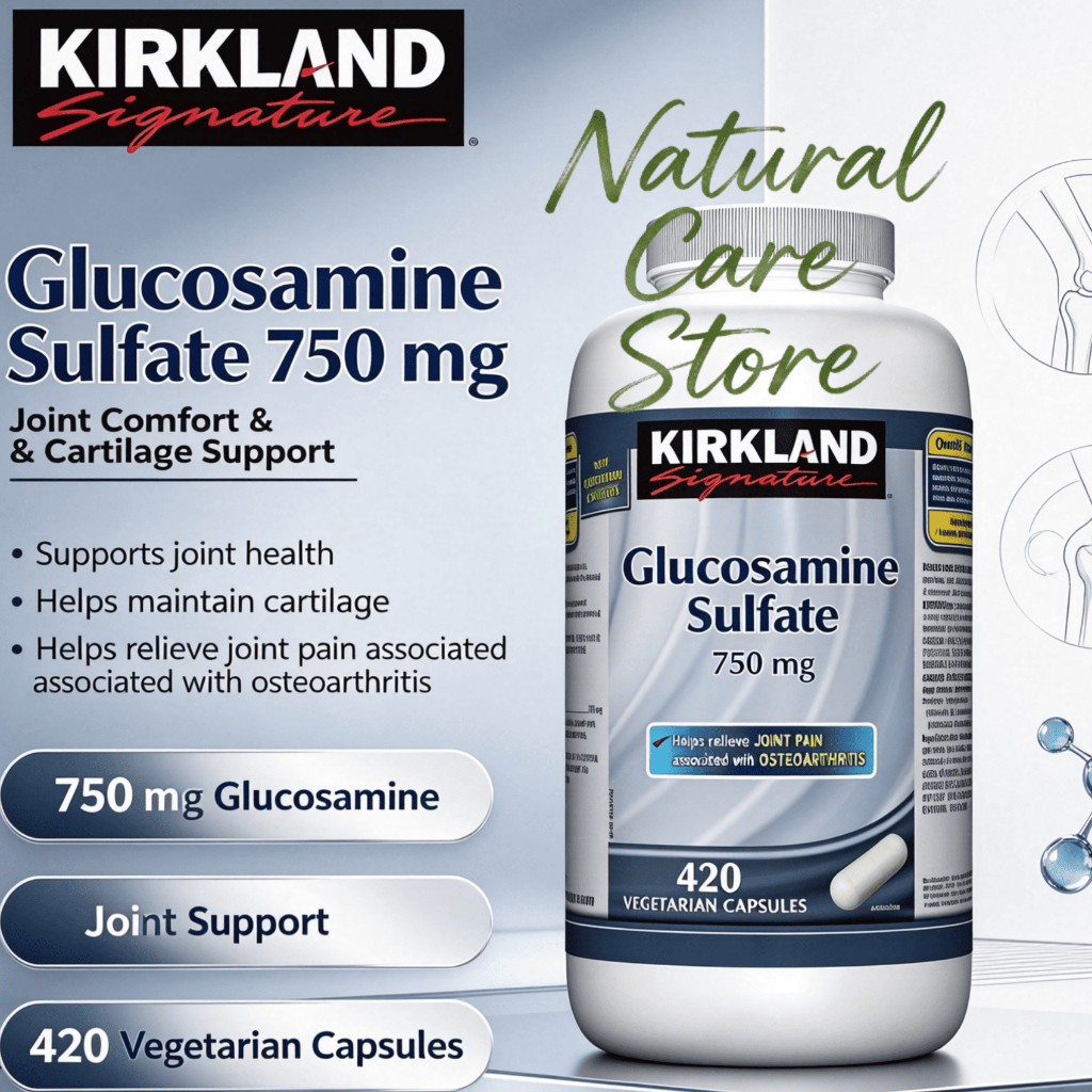 【Nhập khẩu từ Mỹ】Viên uống Kirkland Signature Glucosamine Sulfate 750mg Vegetarian Capsules 420 viên