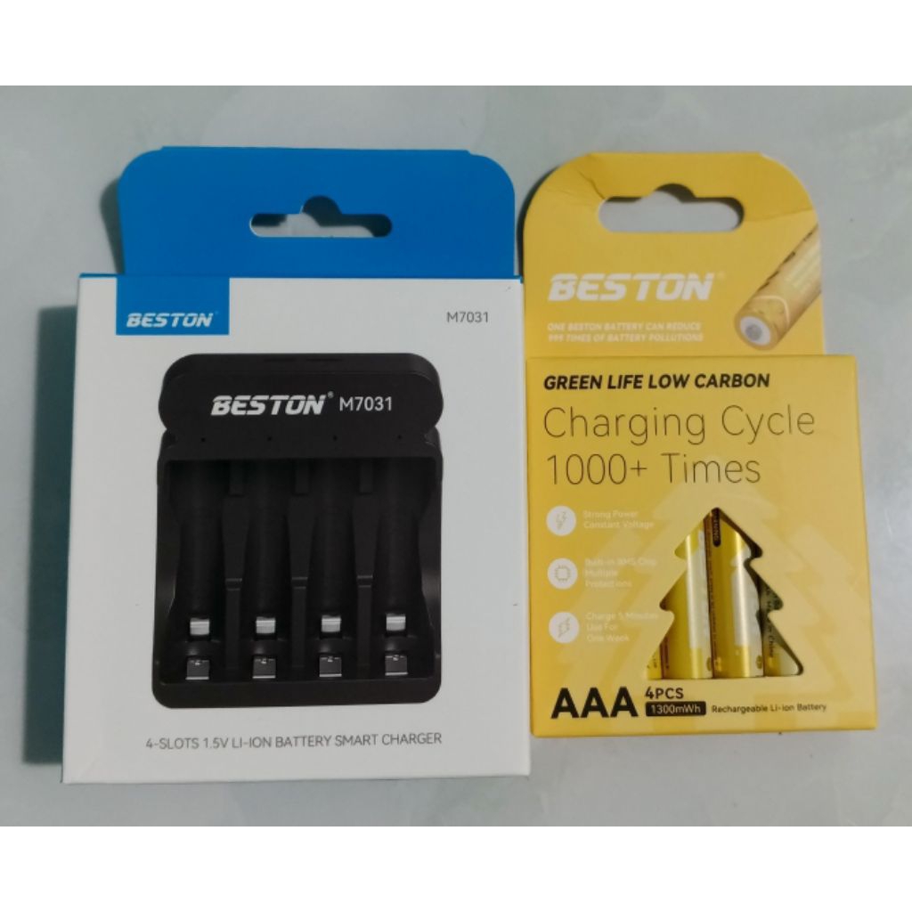 Combo 4 pin AAA 1.5V Beston 1300mwh và bộ sạc nhanh beston m7031 mới( chi tiết đọc mô tả ).