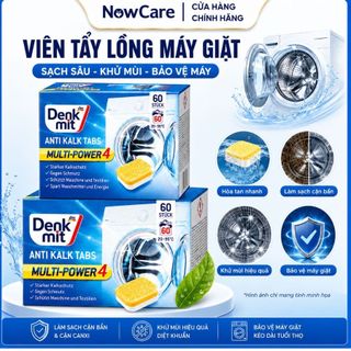 Viên Tẩy Lồng Máy Giặt Denkmit Đức Khử Mùi Hôi Cặn Bẩn Lâu Ngày, Sạch Lồng Giặt, Nhập Khẩu EU, An Toàn Cho Sợi Vải