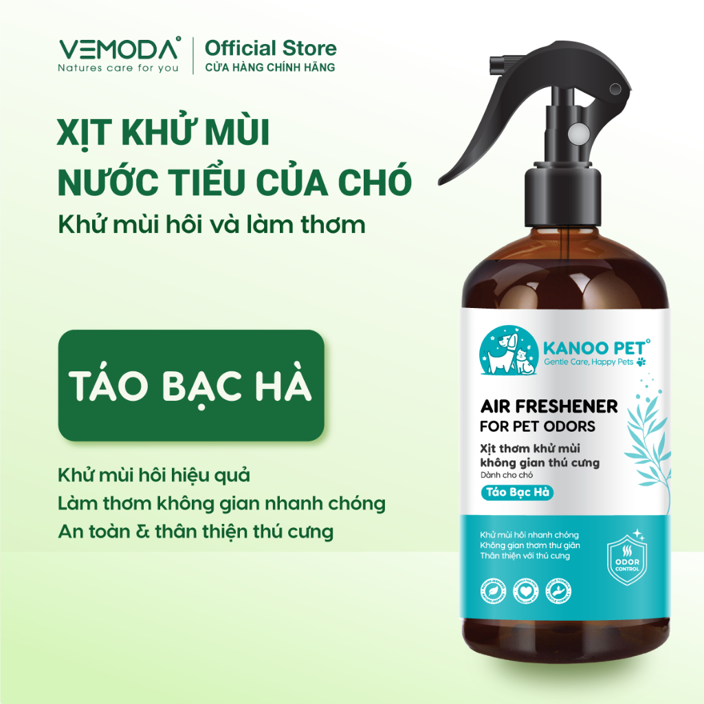 Xịt khử mùi nước tiểu chó Táo Bạc Hà Kanoo Pet - Hõ trợ pet đi vệ sinh đúng chổ