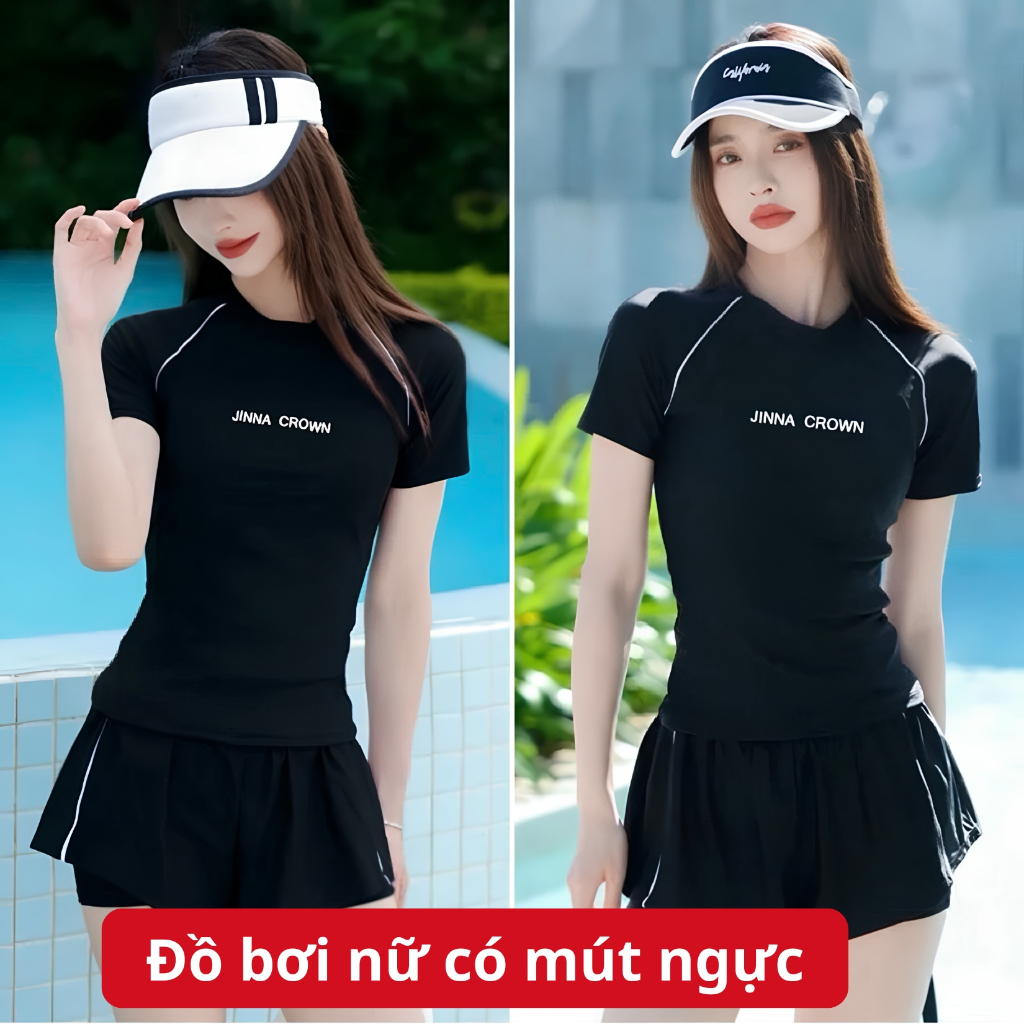 Đồ bơi nữ kín đáo quần đùi 2 lớp tay ngắn/dài thể thao chất thun co dãn thoải mái đi biển, đi bơi | BigBuy360 - bigbuy360.vn
