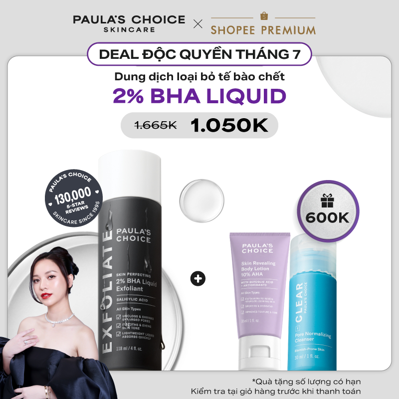 Dung dịch loại bỏ tế bào chết giảm mụn Paula's Choice Skin Perfecting 2% BHA Liquid Exfoliant 118ml 