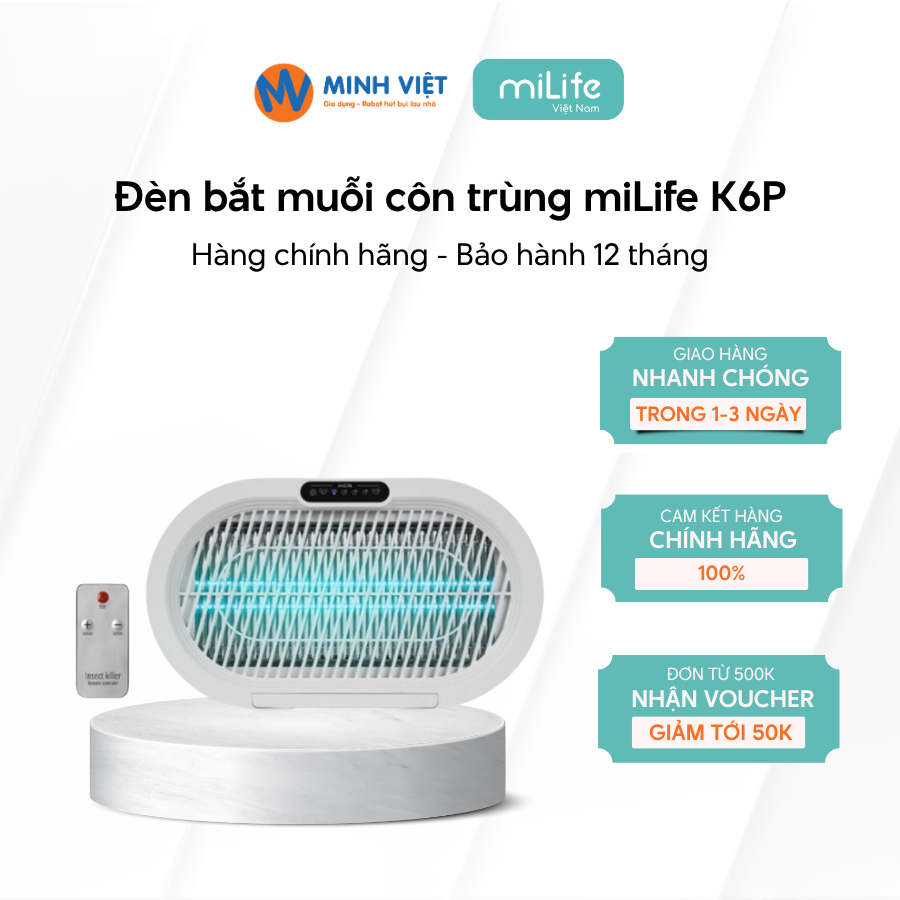 Đèn Bắt Muỗi Côn Trùng miLife K6P Thông Minh - Hàng Chính Hãng - Bảo Hành 12 Tháng - miLife Việt Nam