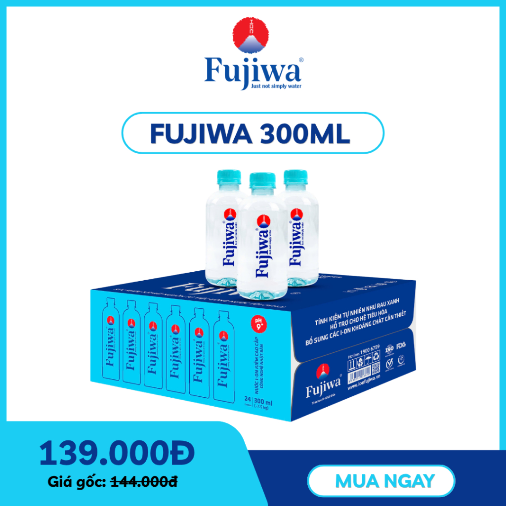 Nước Fujiwa 300ml Thùng 24 Chai Chính Hãng | Nước Uống Đóng Chai Fujiwa