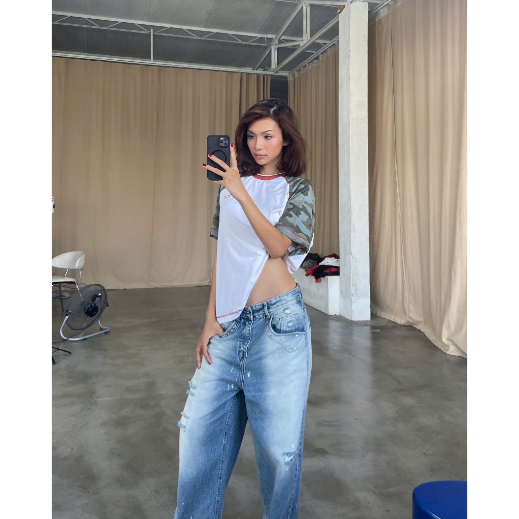 Quần Jeans Wash Dài Unisex Form Baggy Straight "HICKORY” Premium Denim Họa Tiết Vẩy Sơn Thủ Công | Common Issue | BigBuy360 - bigbuy360.vn