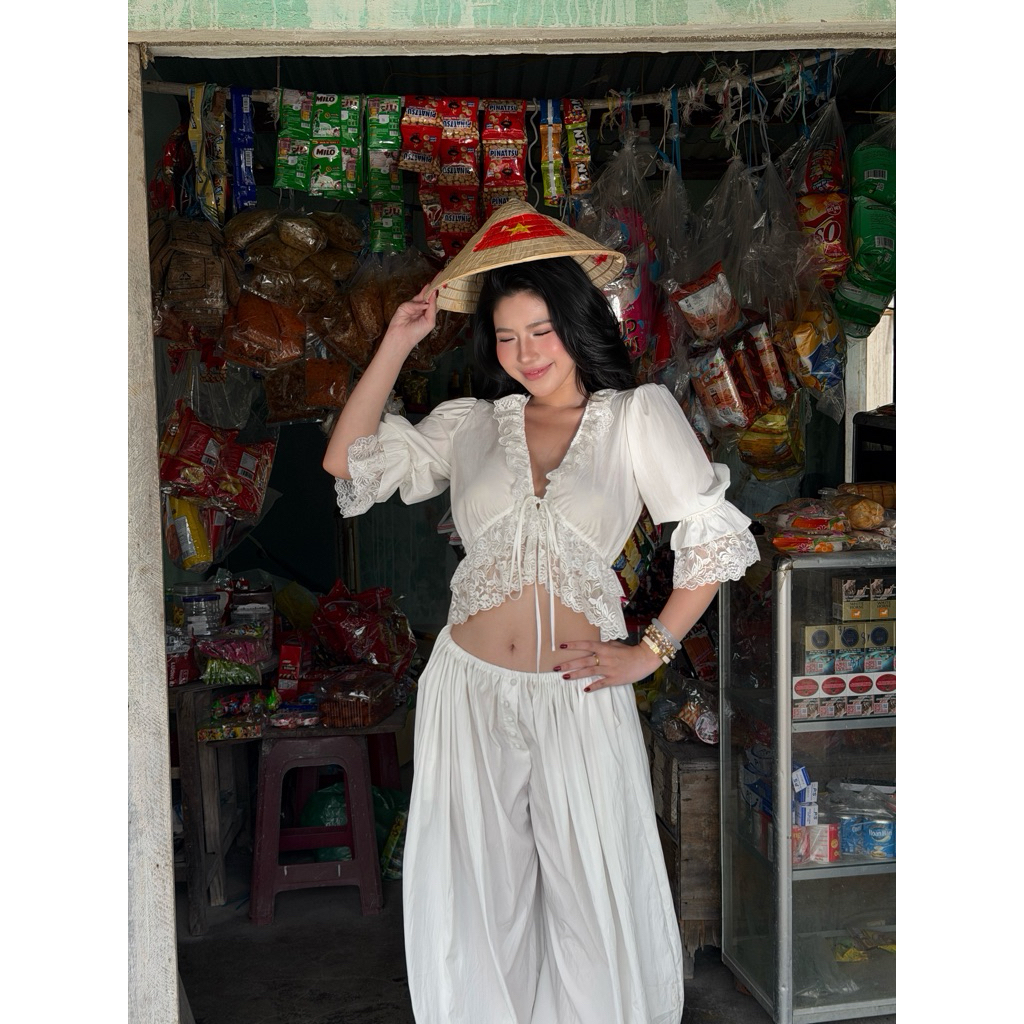 CASUAL TODAY | Morgana Top - Áo Tay Lở Phối Ren Form Rộng