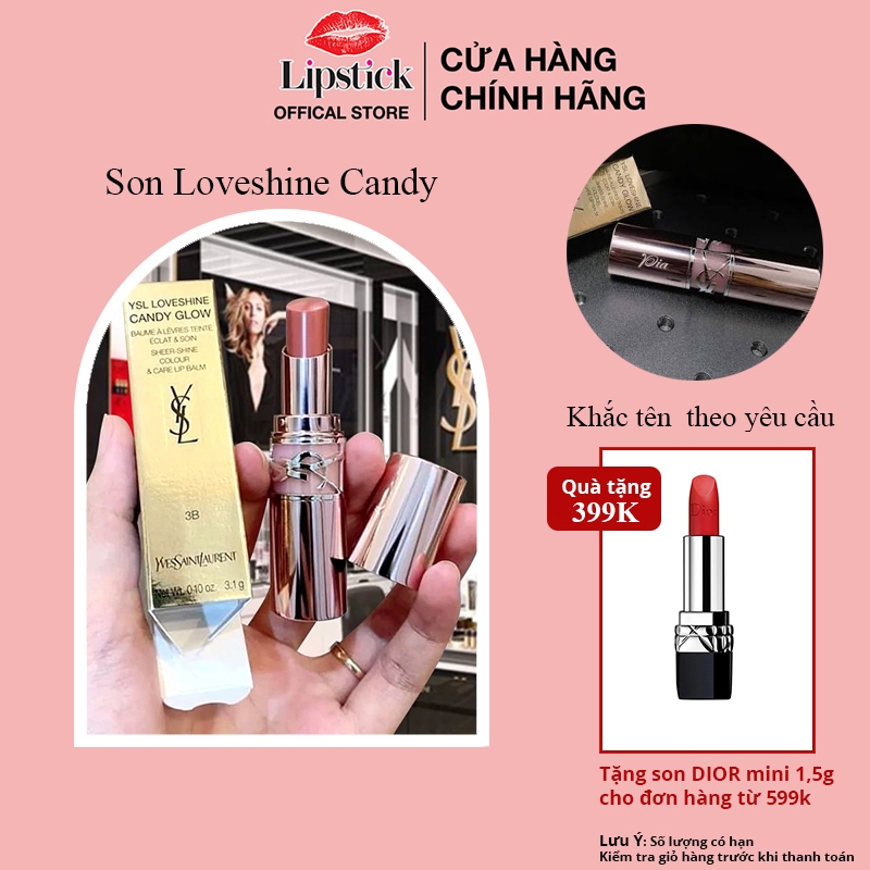 Son Dưỡng YSL Loveshine Candy, Volupte Sheer Candy Chính Hãng Khắc tên theo yêu cầu