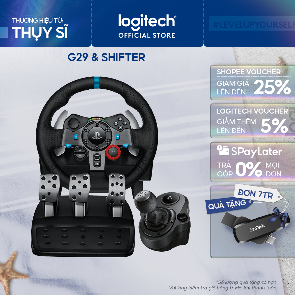 Combo Vô Lăng Logitech G29 Driving Force Và Cần số Logitech SHIFTER