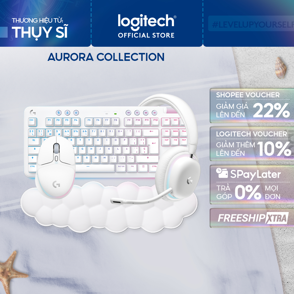 Combo Logitech Aurora - Bàn phím cơ G715 TKL, Chuột G705, Tai nghe không dây G735