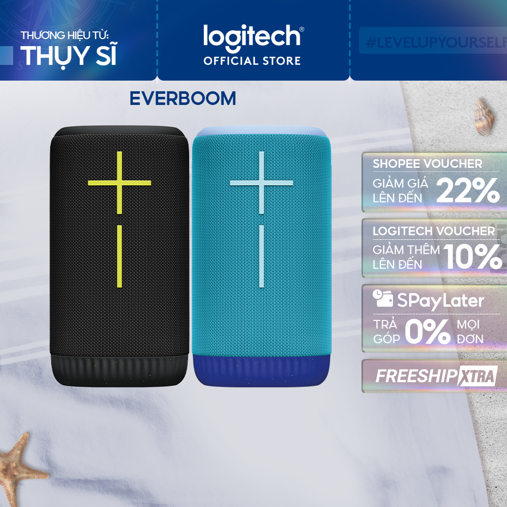 Loa di động Bluetooth Logitech Ultimate Ears EVERBOOM - Bass lớn 360o, Loa chống nước IP67, Pin đến 