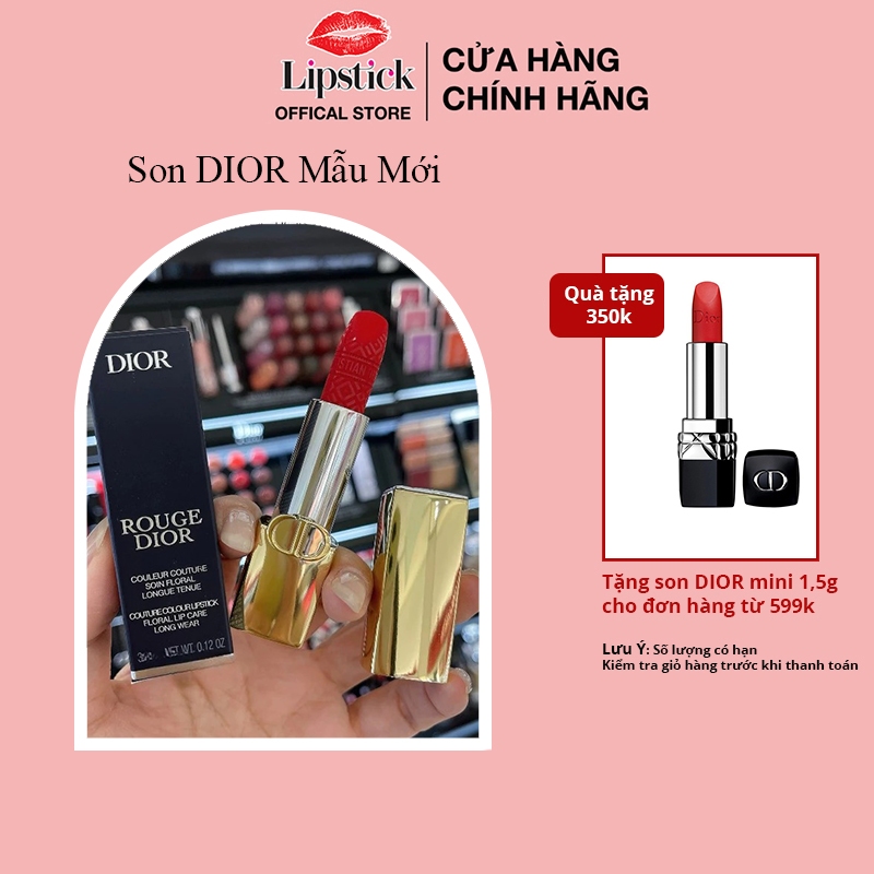 Son Dior Rouge Dior Couture Color Lipstick Velvet, Satin Finish 3,5g Mẫu mới Khắc son miễn phí