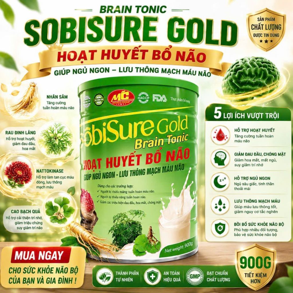 OBISURE GOLD BRAIN TONIC – BỔ SUNG DƯỠNG CHẤT, CHĂM SÓC TRÍ NÃO MỖI NGÀY