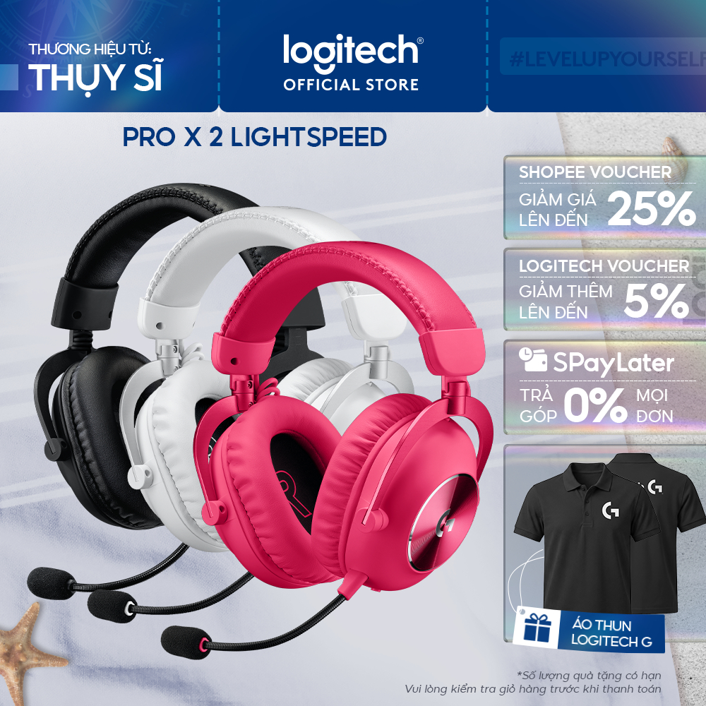 Tai nghe gaming không dây Logitech G Pro X 2 LIGHTSPEED Âm vòm DTS Bluetooth/USB