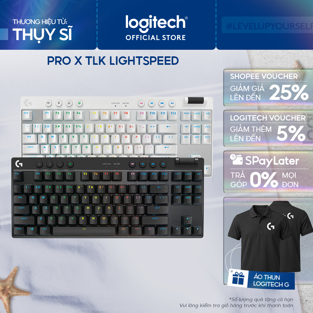 Bàn phím gaming không dây wireless Logitech G PRO X TKL Lightspeed RGB Switch GX Tactile