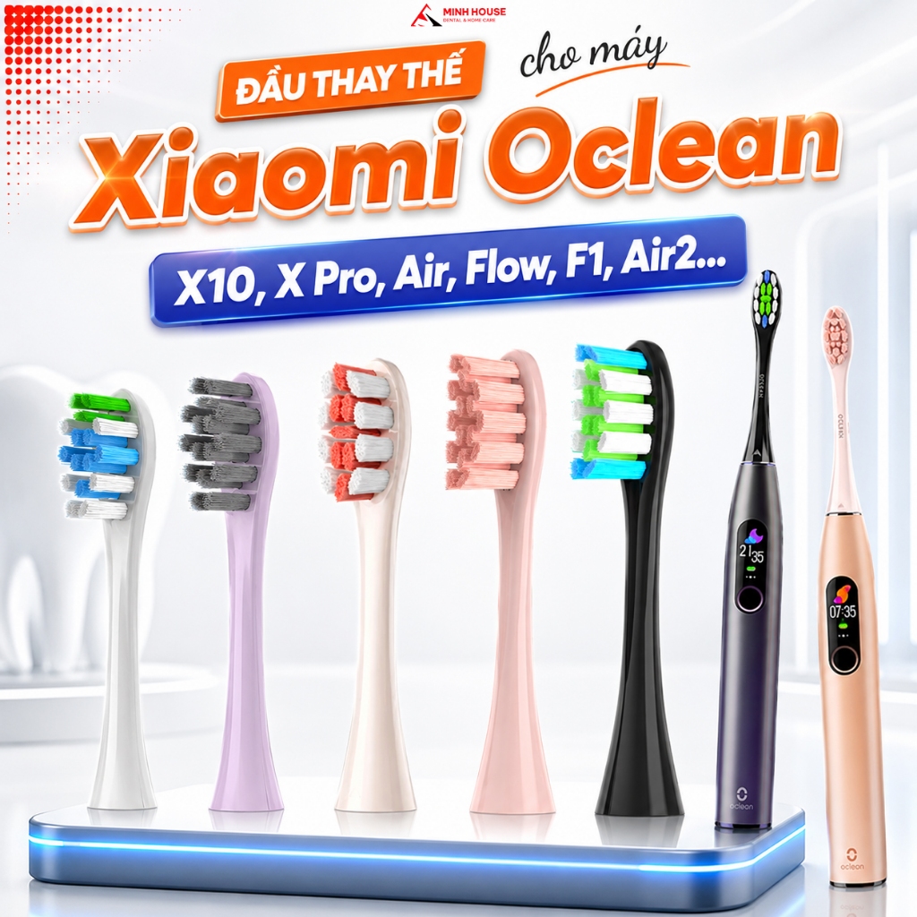 Set 2 đầu thay thế cho đầu bàn chải điện Xiaomi Oclean X10 Idol Pro Air Flow...All Model Minh House