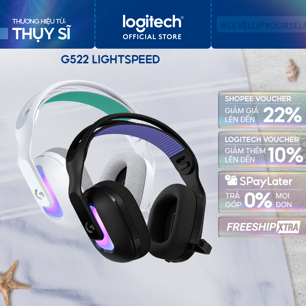 Tai nghe Gaming không dây Logitech G522 LIGHTSPEED - LIGHTSYNC RGB, Kết nối 3 chế độ