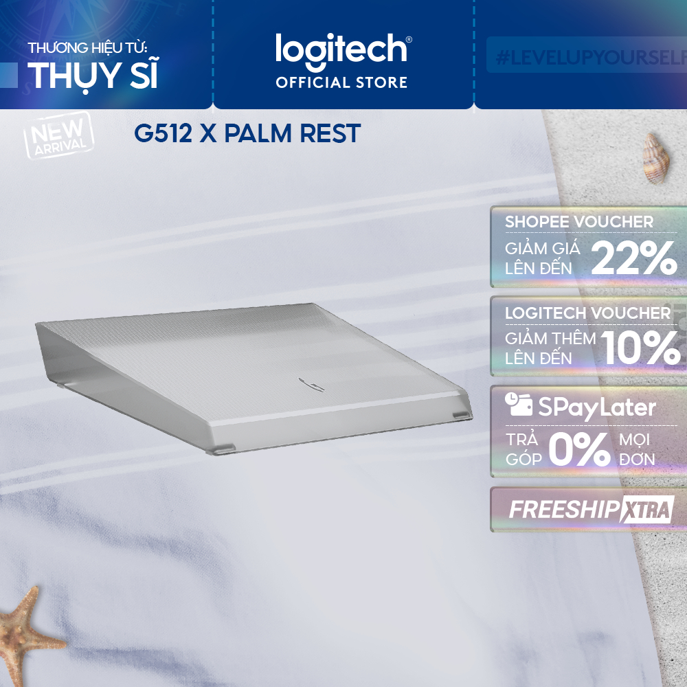 Logitech G G512 X PALM REST 75 | 98 - Đệm kê tay Acrylic khuếch đại dải đèn LIGHTSYNC RGB, Khắc Lase