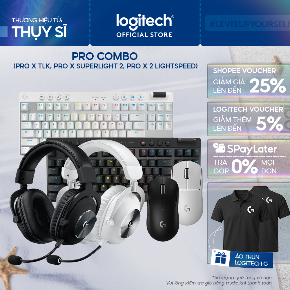 Combo chuột phím tai nghe Logitech G PRO Ver 2 - Chuột G PRO X SUPERLIGHT 2, Phím G PRO X TKL, Tai n