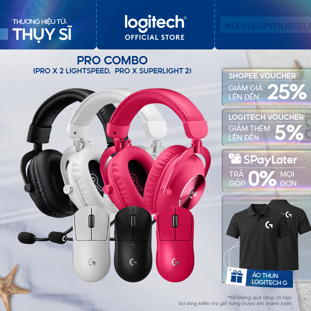 Combo Chuột Gaming Logitech G Pro X Superlight 2 và Tai nghe Logitech G Pro X 2