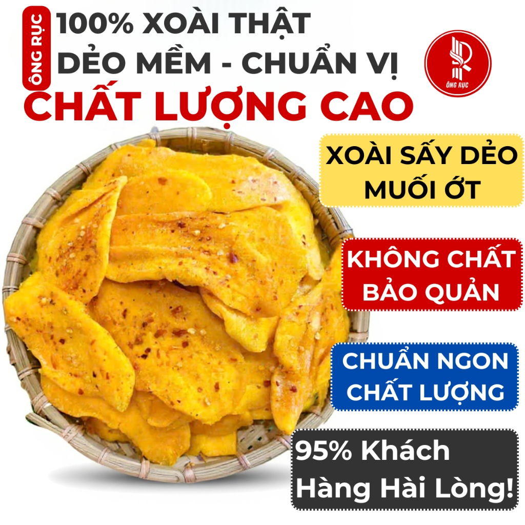 Xoài Sấy Dẻo Muối Ớt MIẾNG DÀY – CHUA CHUA – CAY CAY – GIÒN DẺO | Xoài Muối Ớt Sấy Dẻo | Xoài Sấy Mu