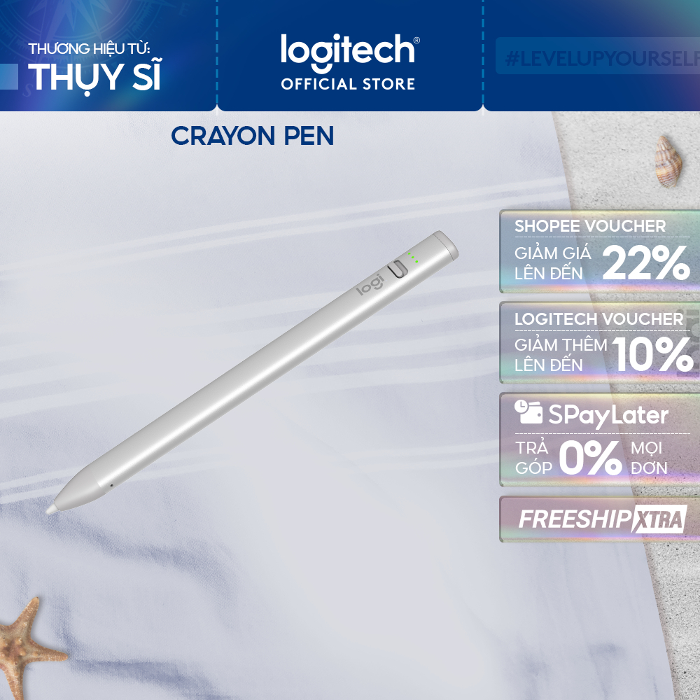 Bút cảm ứng Logitech Crayon dành cho iPad - Công nghệ kỹ thuật số như Apple Pencil